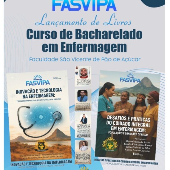 FASVIPA lança coletâneas científicas do curso de Enfermagem com foco em tecnologia, cuidado e saúde pública